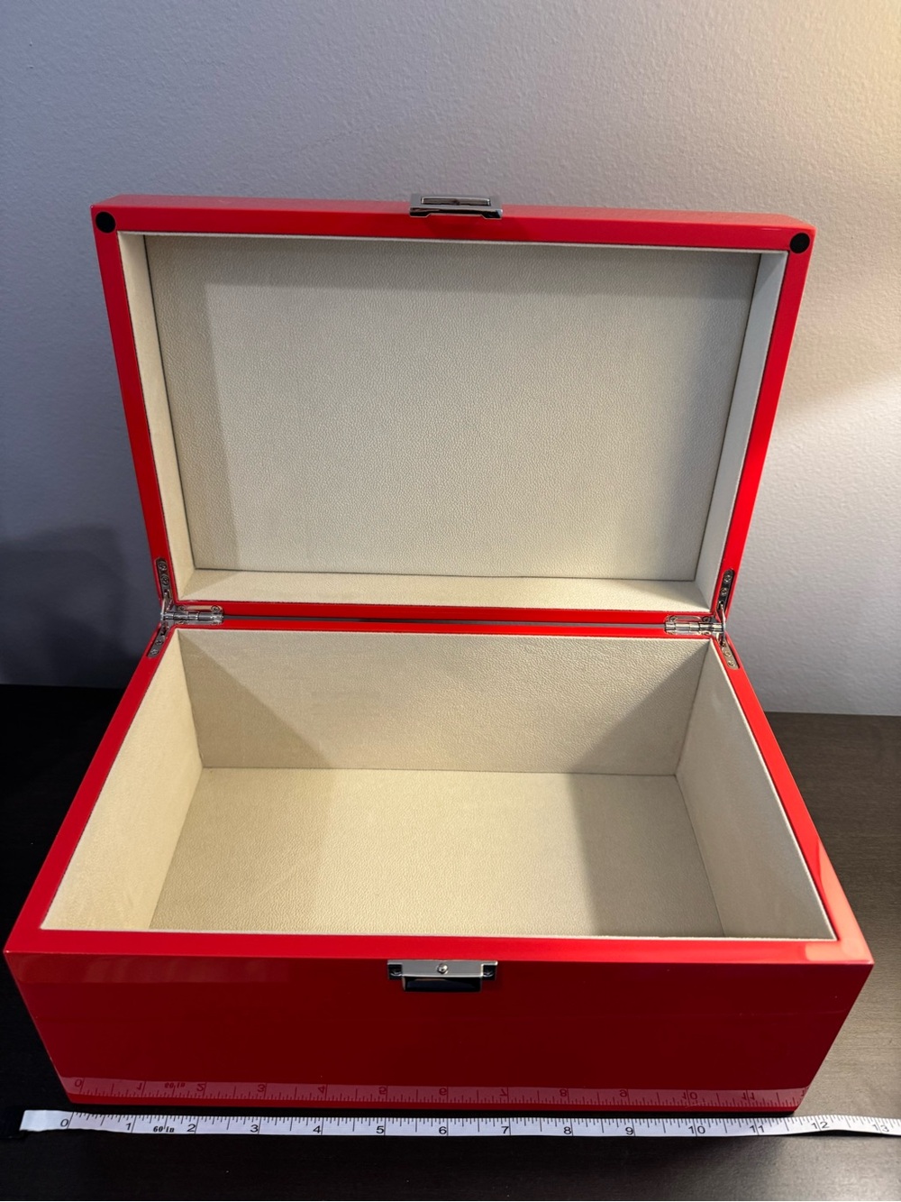 Allure Beauty Red Chest Makeup Jewelry Desktop 11.5” x 8” x 6” NEW